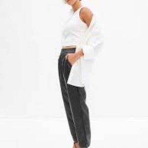 Gap Black Faux Leather Elastic Waist Easy Pant Size XL NEW Waist 38"